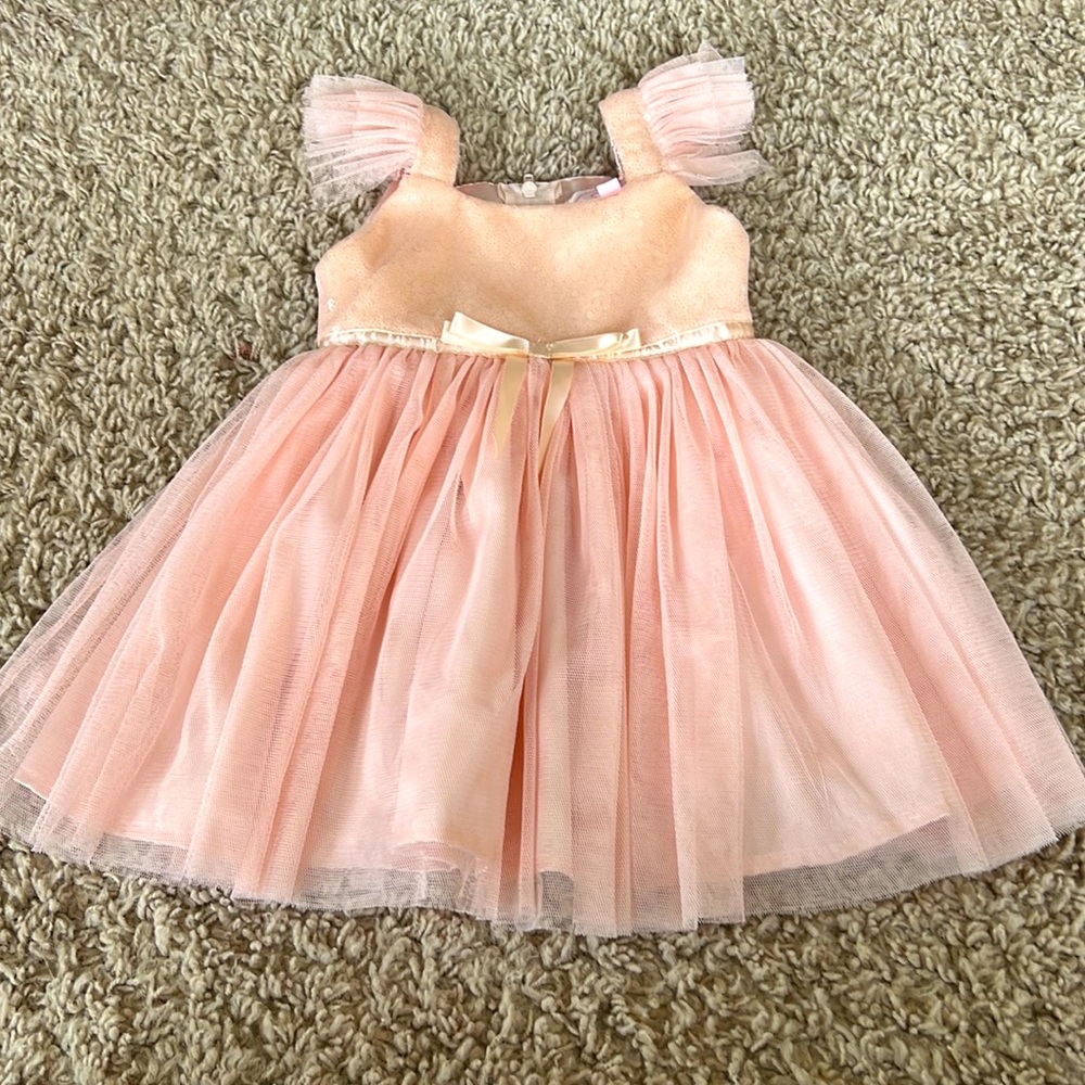 Popatu dress - size 12 months - peach with sequins